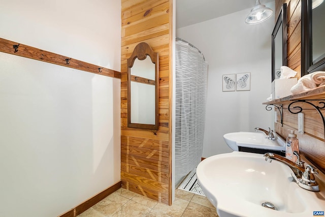 1900 Lowesville Rd, Amherst, VA 24521 - bathroom with a sink, a shower with shower curtain, and baseboards