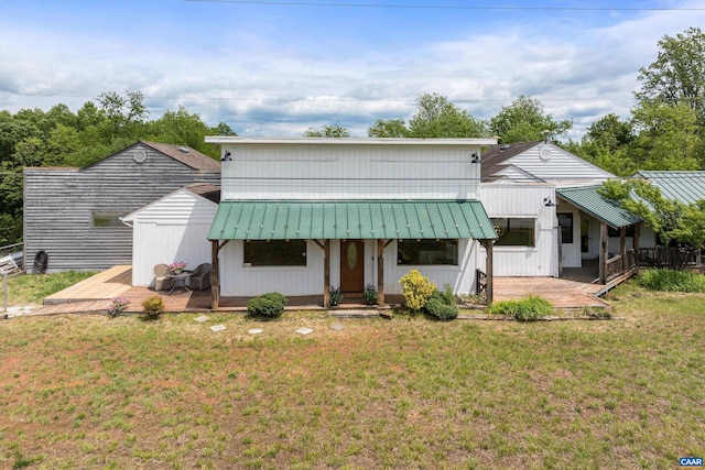 1900 Lowesville Rd, Amherst, VA 24521 - back of house with a yard, a deck, and metal roof