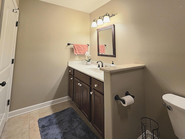 14573 Vinny Ct, Elkton, VA 22827 - bathroom with vanity, toilet, baseboards, and tile patterned flooring