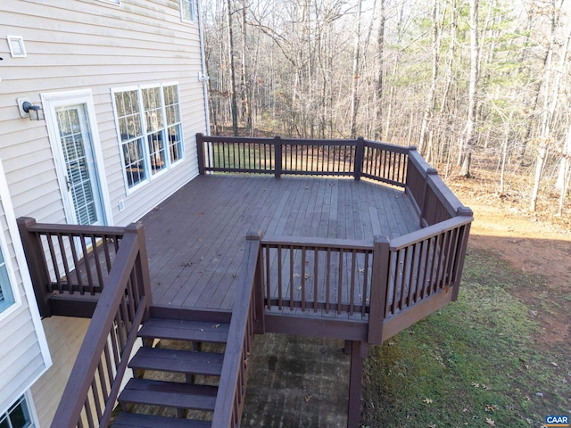 4259 Shelby Rd, Rochelle, VA 22738 - deck with stairs and a wooded view