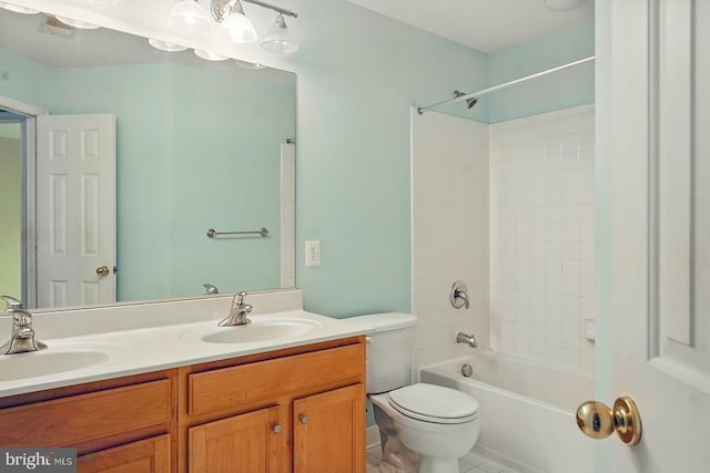 607 Woodruff Ln, Culpeper, VA 22701 - full bathroom with double vanity, shower / washtub combination, and tile patterned floors