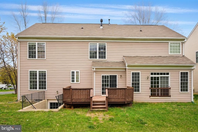 607 Woodruff Ln, Culpeper, VA 22701 - back of property with a yard, a deck, and roof with shingles