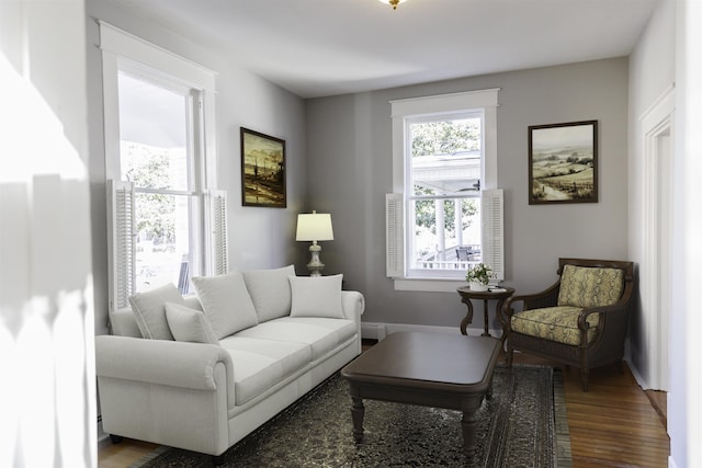 120 Jefferson St S, Lexington, VA 24450 - living area featuring dark wood finished floors and baseboards