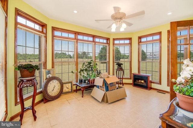 11425 Custers Trce, Spotsylvania, VA 22553 - sunroom / solarium with baseboards, tile patterned flooring, and recessed lighting