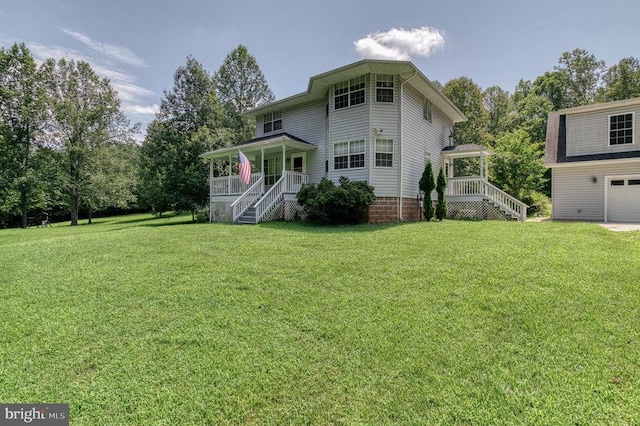 5575 Jeffersonton Rd, Jeffersonton, VA 22724 - view of front of house featuring stairs, a porch, and a front yard