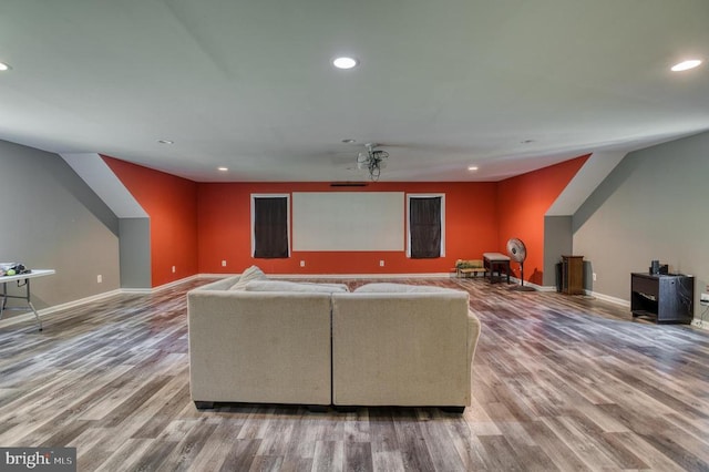 5575 Jeffersonton Rd, Jeffersonton, VA 22724 - home theater with recessed lighting and wood finished floors
