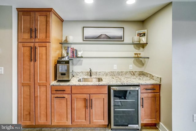 310 Elk Creek Lndg, Mineral, VA 23117 - indoor wet bar featuring beverage cooler and recessed lighting