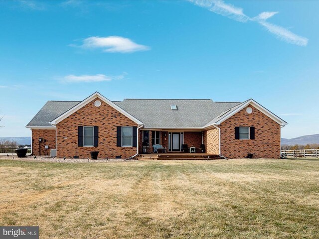 237 Preston Ln, Luray, VA 22835 - ranch-style house with brick siding, a deck, and roof with shingles