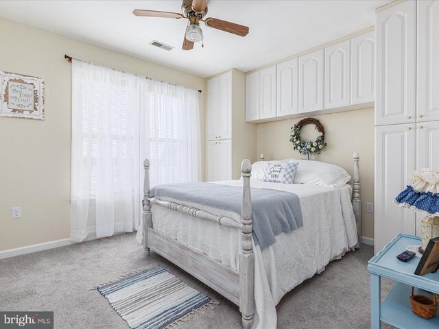 237 Preston Ln, Luray, VA 22835 - bedroom featuring light carpet, baseboards, and a ceiling fan