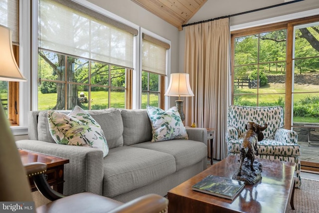  - sunroom with vaulted ceiling