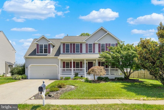 2703 Schumann St, Fredericksburg, VA 22408 - view of front of house with concrete driveway, a porch, and a shingled roof