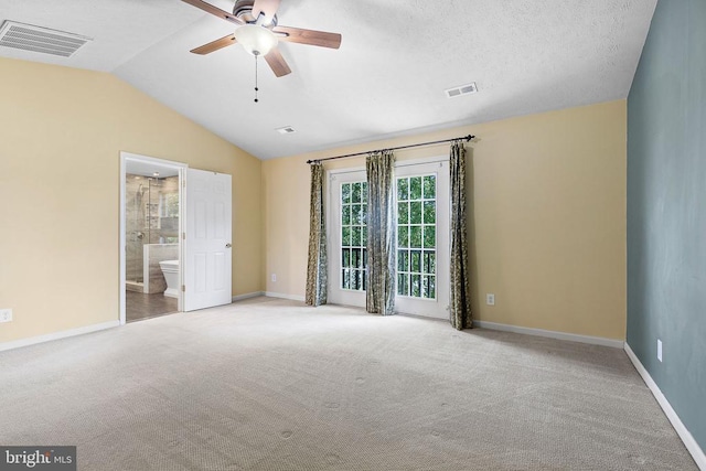 2703 Schumann St, Fredericksburg, VA 22408 - unfurnished bedroom with carpet flooring, lofted ceiling, ensuite bath, and a ceiling fan