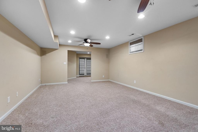 2703 Schumann St, Fredericksburg, VA 22408 - spare room with a ceiling fan, recessed lighting, and carpet floors
