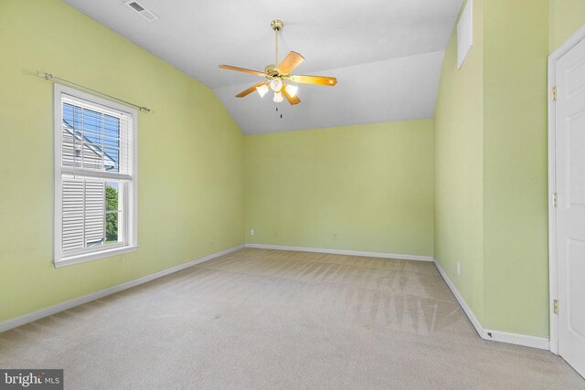 2703 Schumann St, Fredericksburg, VA 22408 - carpeted empty room with lofted ceiling and ceiling fan