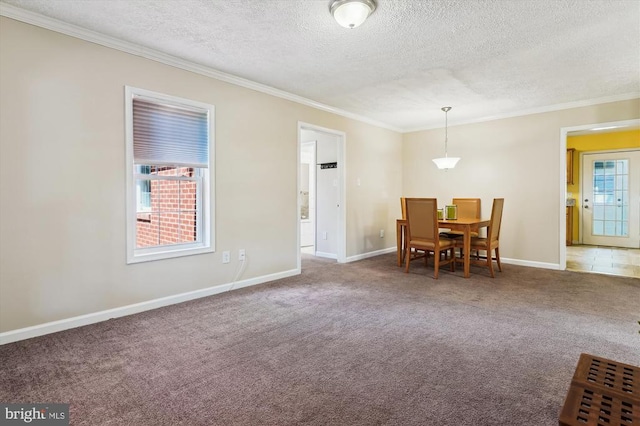 3200 Lafayette Blvd, Fredericksburg, VA 22408 - carpeted dining room featuring a textured ceiling and ornamental molding