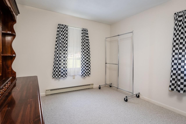 232 Edgewood Dr, Shenandoah, VA 22849 - interior space featuring baseboards, a baseboard radiator, and carpet