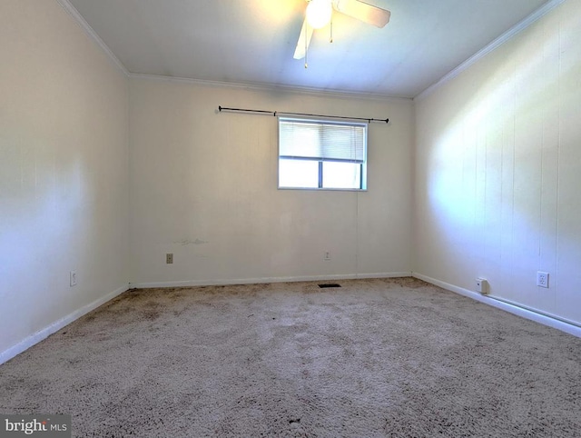 2104 Jefferson Park Ave Unit D, Charlottesville, VA 22903 - empty room with crown molding, carpet, and ceiling fan