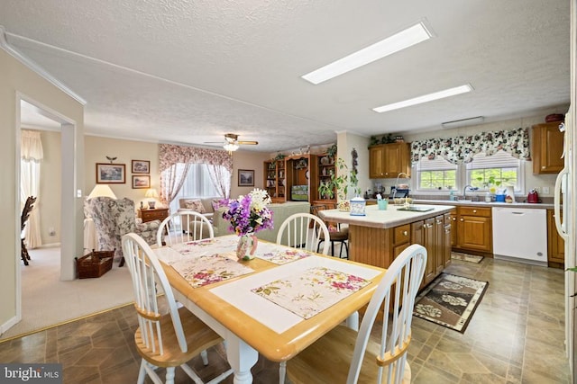 731 Bluewater Blvd S, Mineral, VA 23117 - dining room featuring a textured ceiling and a ceiling fan