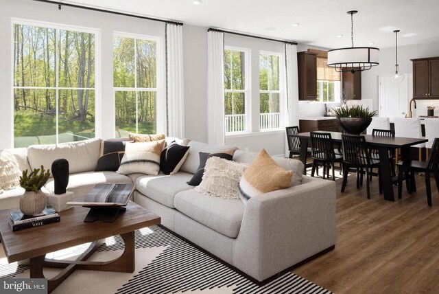 10100 N Streamview Ct, Fredericksburg, VA 22408 - living room featuring wood finished floors and recessed lighting