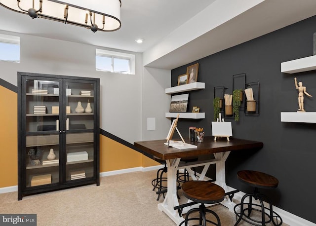 10100 N Streamview Ct, Fredericksburg, VA 22408 - bar with baseboards, carpet floors, and recessed lighting