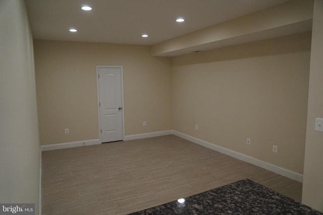 11218 Glen Park Dr, Fredericksburg, VA 22407 - empty room featuring recessed lighting, wood finished floors, and baseboards
