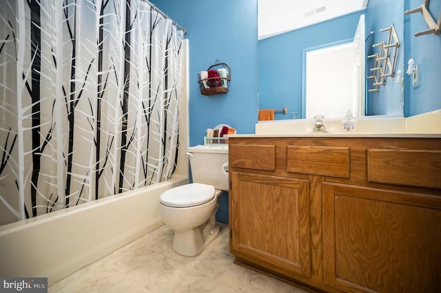 11803 Oakdale Ct, Locust Grove, VA 22508 - full bathroom featuring vanity, shower / bath combo, and marble finish flooring
