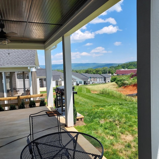 237 Ridgeline Dr, Waynesboro, VA 22980 - view of patio / terrace with a residential view and ceiling fan