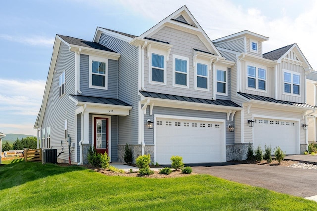 237 Ridgeline Dr, Waynesboro, VA 22980 - multi unit property featuring an attached garage, a standing seam roof, a front yard, and asphalt driveway