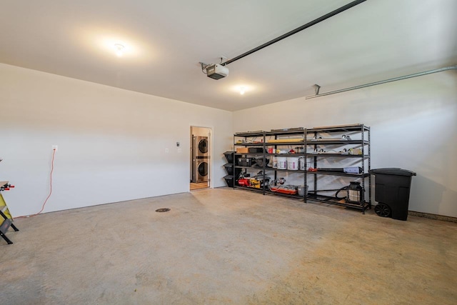 237 Ridgeline Dr, Waynesboro, VA 22980 - garage featuring stacked washer and clothes dryer and a garage door opener