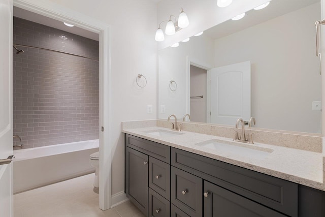 237 Ridgeline Dr, Waynesboro, VA 22980 - full bathroom featuring toilet, double vanity, and bathing tub / shower combination