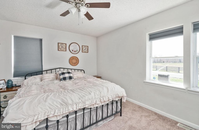 3321 Summit Crossing Rd, Fredericksburg, VA 22408 - carpeted bedroom with a textured ceiling and a ceiling fan