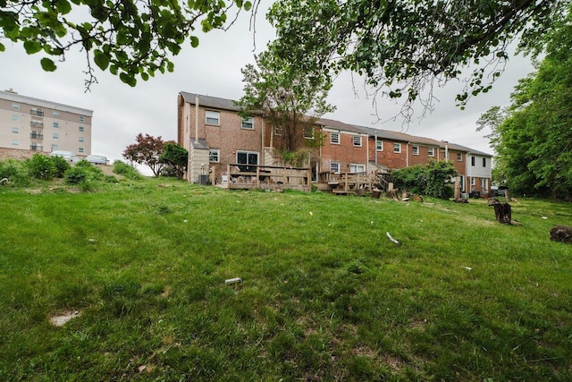 1331 Devon Ln, Harrisonburg, VA 22801 - view of green lawn with a deck and central air condition unit