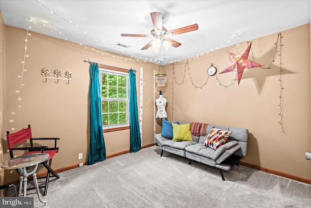 11311 Crown Ct, Fredericksburg, VA 22407 - sitting room featuring carpet flooring and a ceiling fan