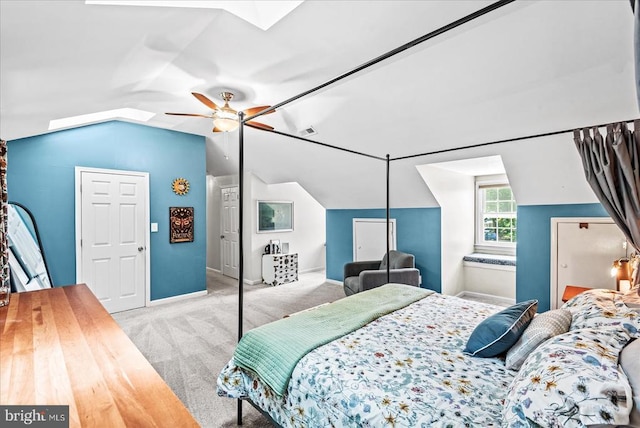 11311 Crown Ct, Fredericksburg, VA 22407 - carpeted bedroom with lofted ceiling and a ceiling fan