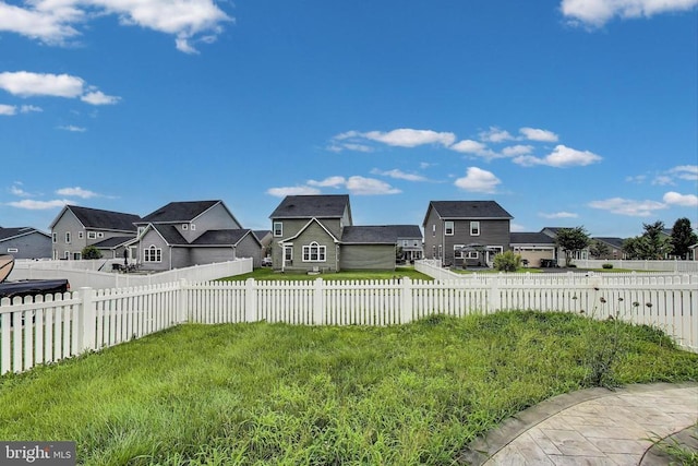  - fenced backyard featuring a residential view
