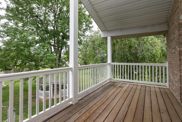 640 Greenwood St, Rockingham, VA 22801 - wooden terrace featuring a lawn