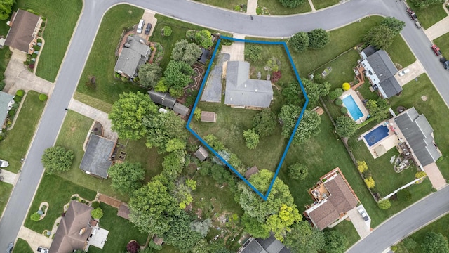 640 Greenwood St, Rockingham, VA 22801 - aerial view of property and surrounding area featuring property parcel outlined