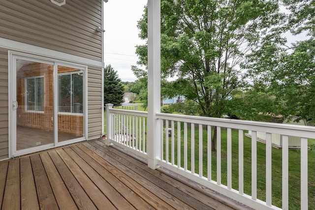 640 Greenwood St, Rockingham, VA 22801 - wooden deck with a lawn
