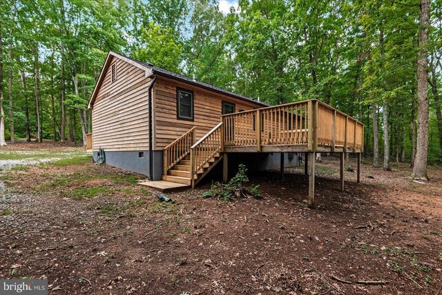 65 Wades Run, Mineral, VA 23117 - rear view of property with a deck, stairs, and crawl space