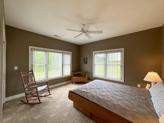 603 Dabneys Rd, Raphine, VA 24472 - bedroom with baseboards, a ceiling fan, visible vents, and carpet floors
