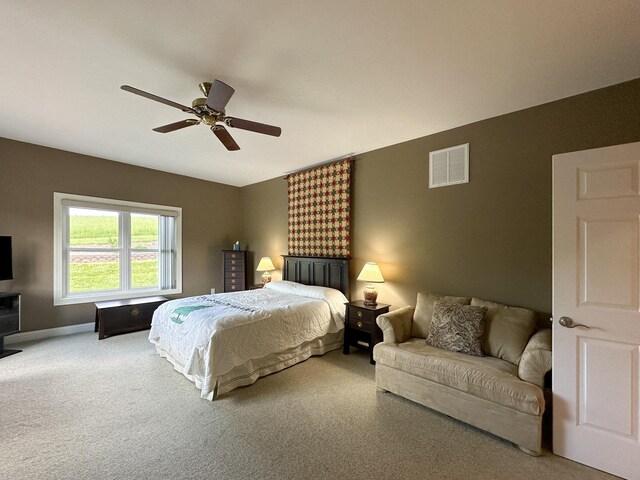 603 Dabneys Rd, Raphine, VA 24472 - carpeted bedroom with a ceiling fan, baseboards, and visible vents