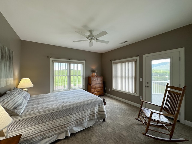603 Dabneys Rd, Raphine, VA 24472 - bedroom featuring multiple windows, visible vents, access to outside, and baseboards