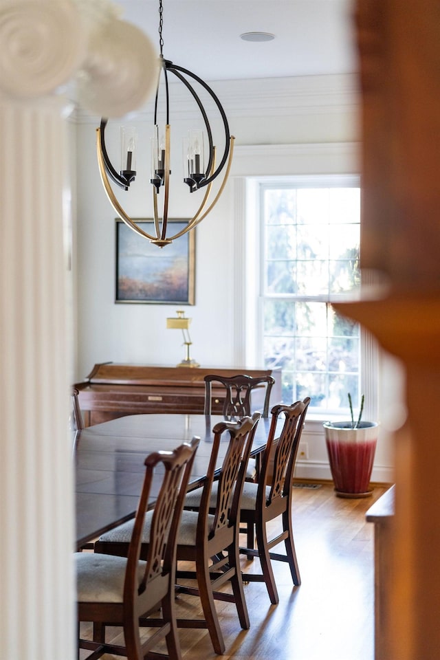 1767 Goose Creek Rd, Waynesboro, VA 22980 - dining space featuring light wood-style floors and a chandelier