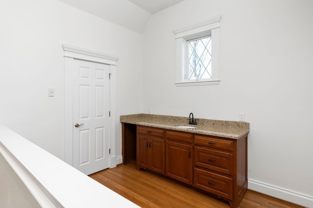1767 Goose Creek Rd, Waynesboro, VA 22980 - bathroom featuring wood finished floors, vanity, and baseboards