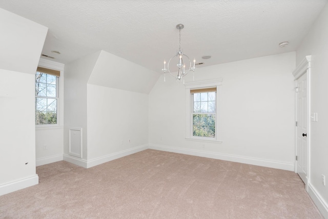 1767 Goose Creek Rd, Waynesboro, VA 22980 - bonus room with light colored carpet, healthy amount of natural light, baseboards, lofted ceiling, and a textured ceiling
