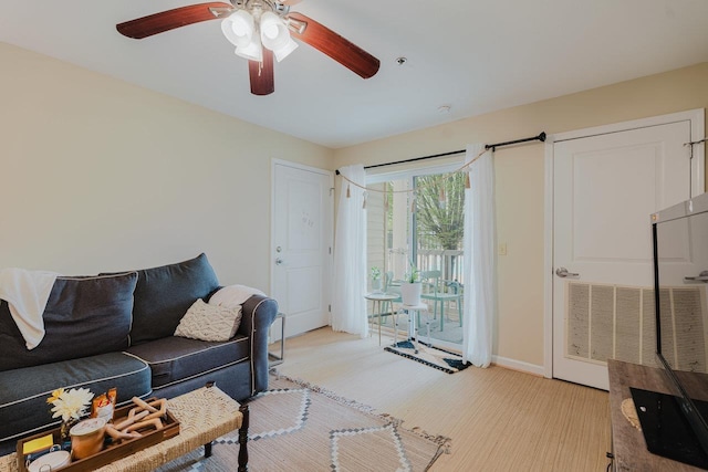 510 Davis Mills Dr Unit 103, Harrisonburg, VA 22801 - living area featuring ceiling fan and baseboards