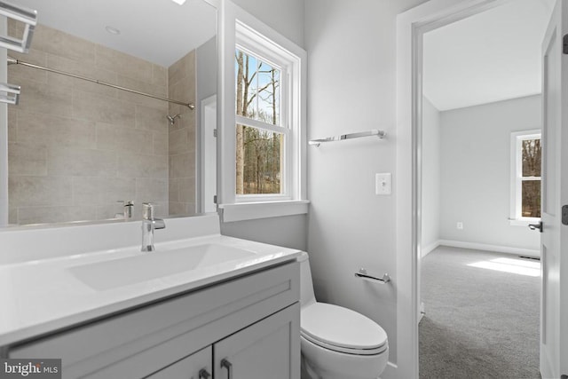 10643 Settle School Rd, Rixeyville, VA 22737 - full bathroom with toilet, baseboards, vanity, and a shower
