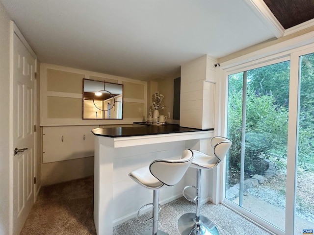 1203 Afton Mountain Rd, Afton, VA 22920 - kitchen with dark countertops and carpet