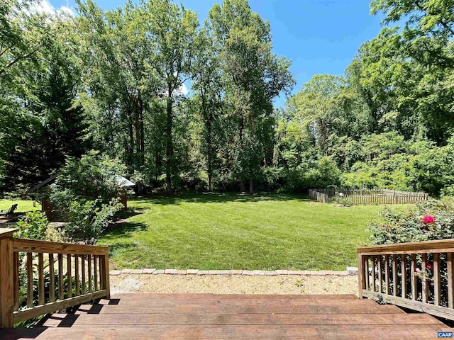 1203 Afton Mountain Rd, Afton, VA 22920 - view of grassy yard with a wooden deck