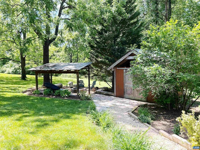 1203 Afton Mountain Rd, Afton, VA 22920 - view of green lawn with a storage shed